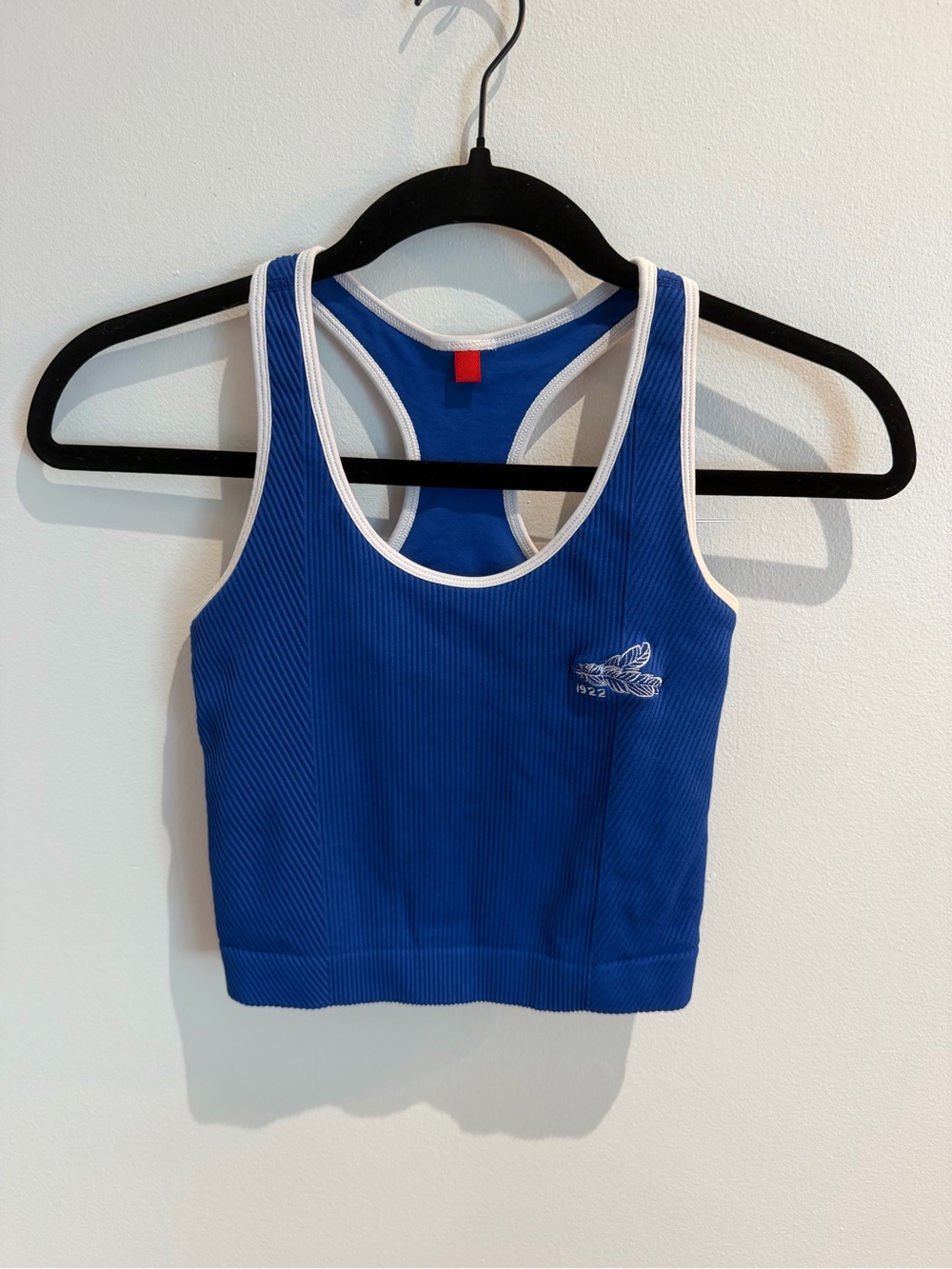 Wilson Blue Racerback Ribbed Crop Tank with White Trim/ Skirt- THIS IS A SET